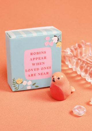 Tiny Matchbox Ceramic Token Robin