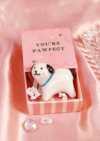 Tiny Matchbox Ceramic Token Dog