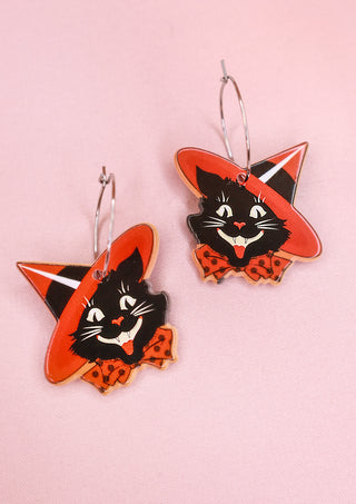 Witchy Cat Hoops