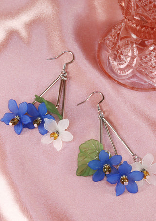 Blue/White Hepatica and Wood Anemone Earrings [ONLINE EXCLUSIVE] Forever Blossom Collection