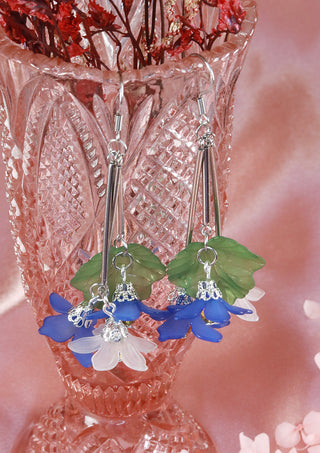 Purple/White Hepatica and Wood Anemone Earrings [ONLINE EXCLUSIVE] Forever Blossom Collection