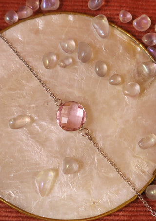 Pink glas stone bracelet