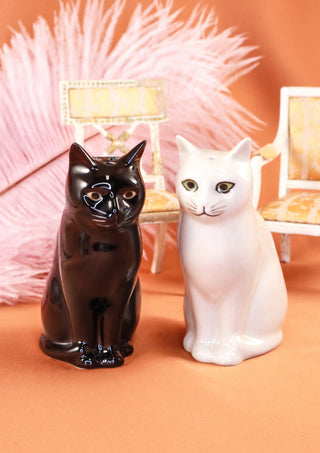 Katterna Daisy och Lucky salt och peppar kar