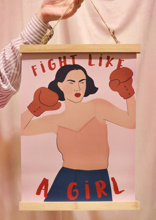 Fight like a girl art print by Ida Alvarsson