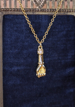 Golden hand figa necklace