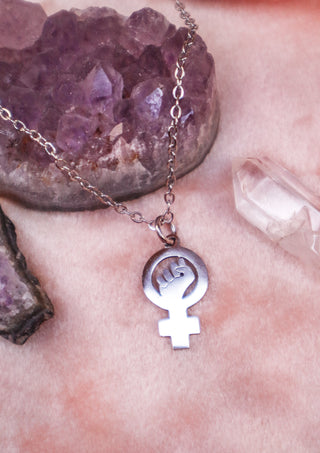 Silver women's movement necklace
