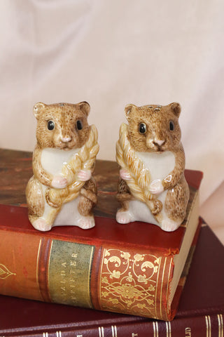 Harvest mouse salt and pepper shakers