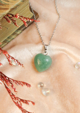 Green aventurine heart necklace