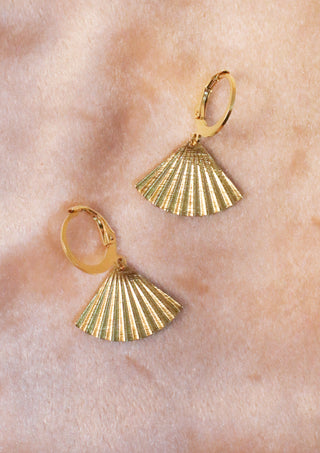 Golden fan mix & match earring