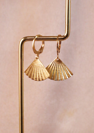 Golden fan mix & match earring