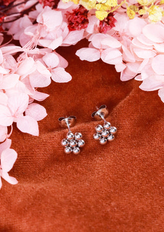 Steel Flower stud earrings