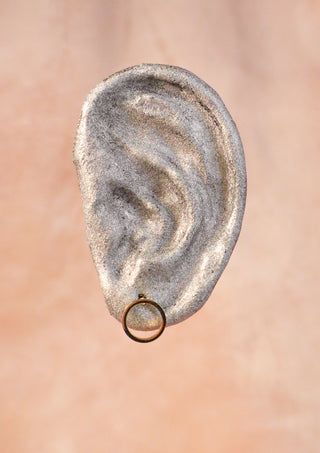 Golden circle stainless stud earrings
