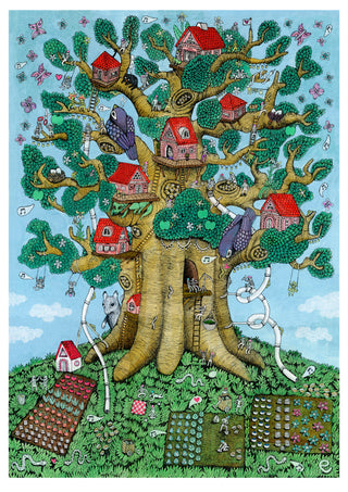 Treehouse A3 print by Emma Ekstam