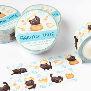 Baking time with cats washi tape by Birdie Tam